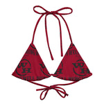 All-over print recycled string bikini Black Cherry top