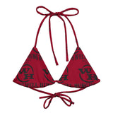 All-over print recycled string bikini Black Cherry top