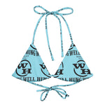 All-over print recycled string bikini Blizzard top