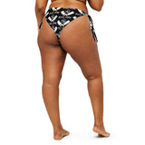 All-over print recycled string bikini Black Cleaver bottom