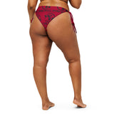 All-over print recycled string bikini Black Cherry bottom